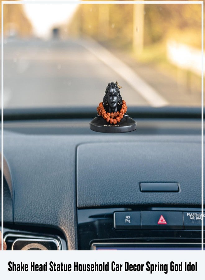 Rousrie Resin Adiyogi Shiva Statue for Car Dashboard, Shiv Ji Mahadev Adi Yogi Idol Statue with Rudraksha Mala for Home and Car Dash Board (Medium) - Image 2